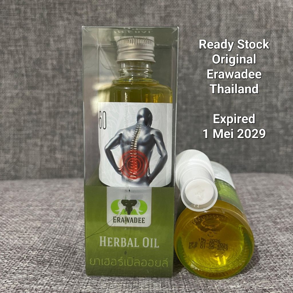 Erawadee 60 Herbal Oil Original Erawadee Thailand / Erawadee No. 60 85 ml Herbal Spray Semprotan Med