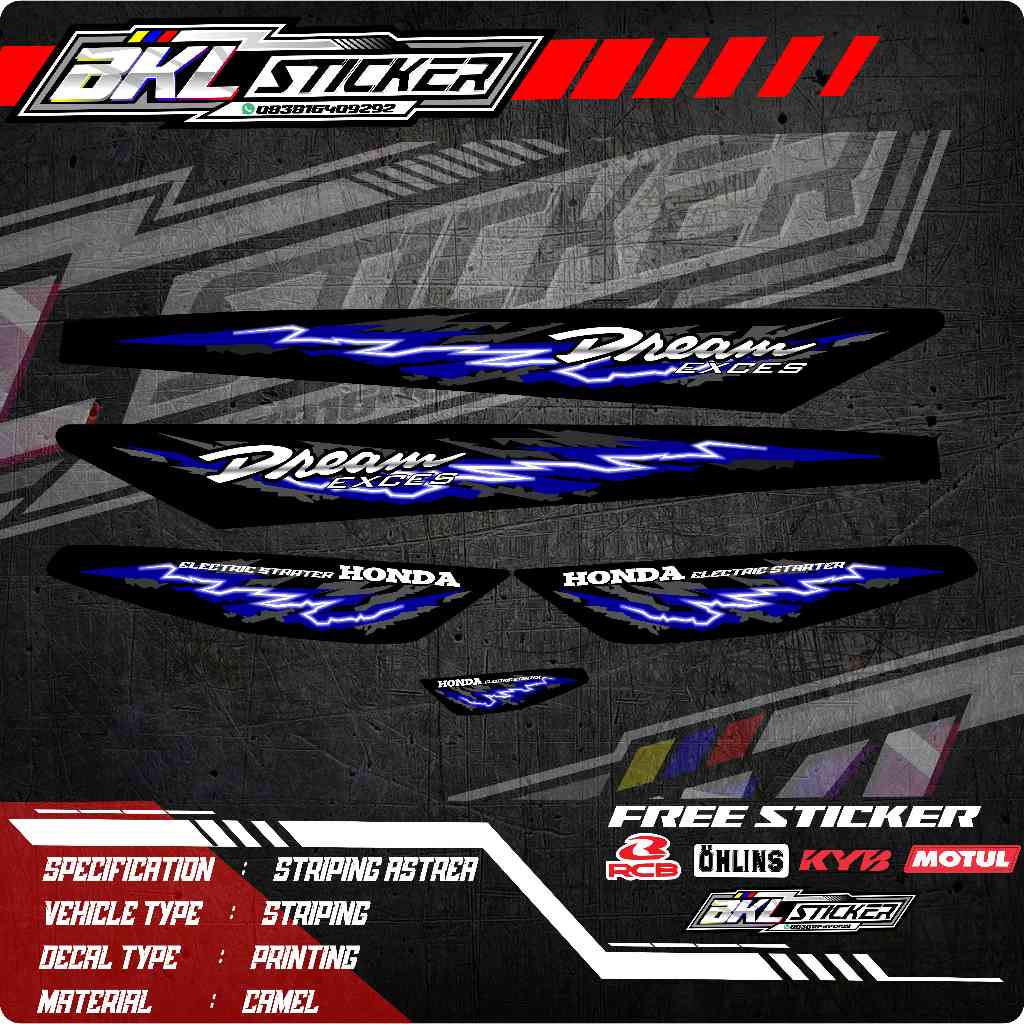 STRIPING VARIASI HONDA ASTREA GRAND DREAM BULUS SABIT SPECIAL EDITION K33 / STRIPING ASTREA GRAND BU