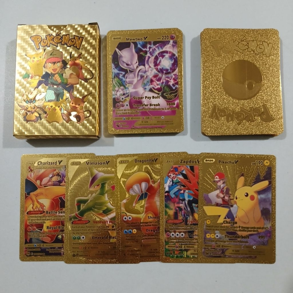 kartu emas pokemon naruto 1 dus isi 55 kartu gold