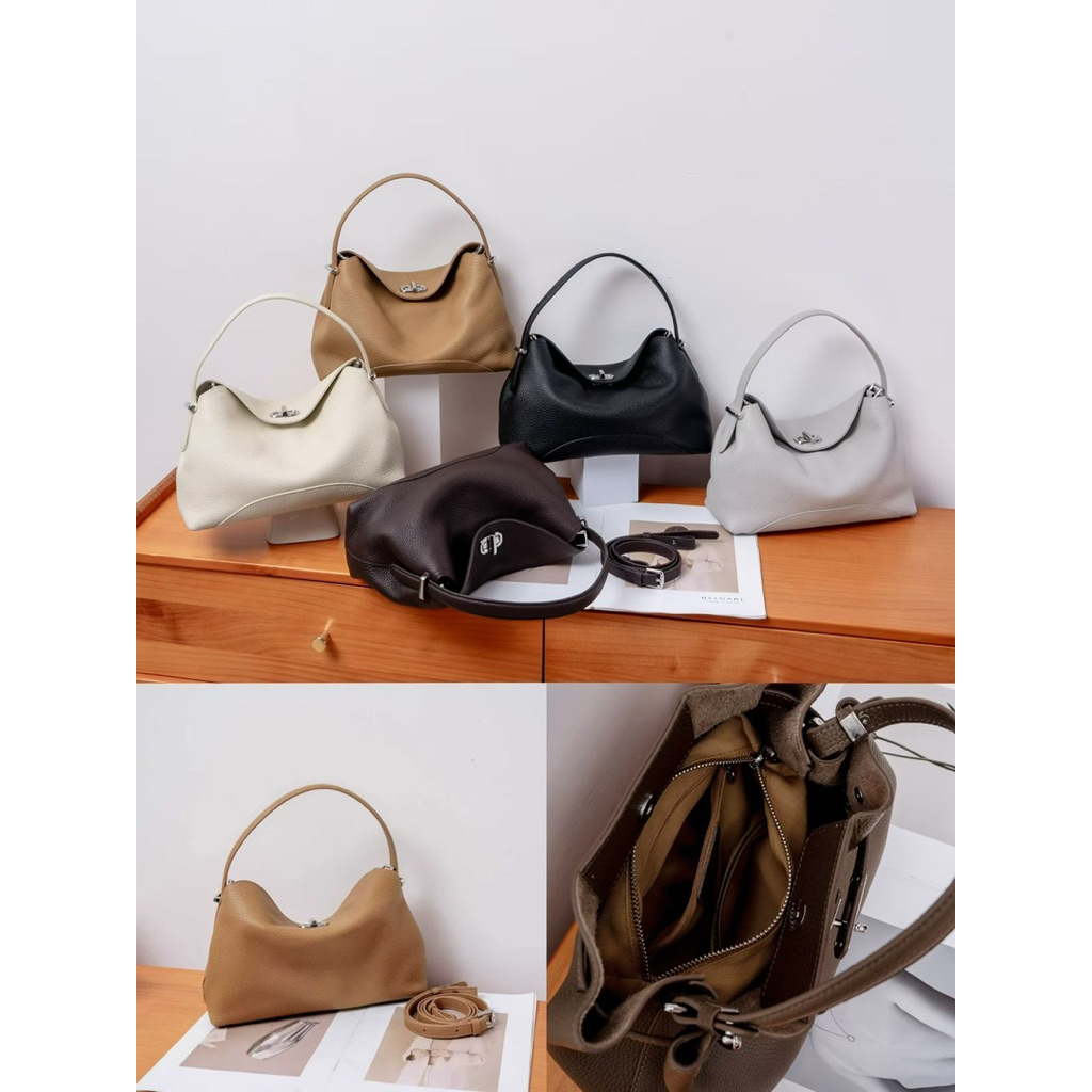 Tas Kulit Sapi Kancing Putar Kecil (7256#)