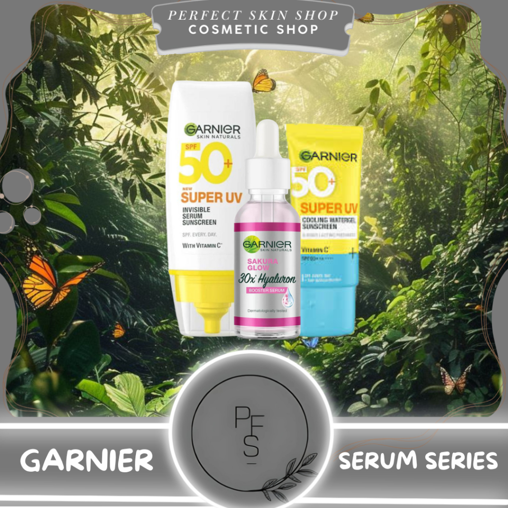 Garnier Serum Series | Sakura Glow 30x Hyaluron Booster Serum | SPF 50+ Super UV Serum Sunscreen
