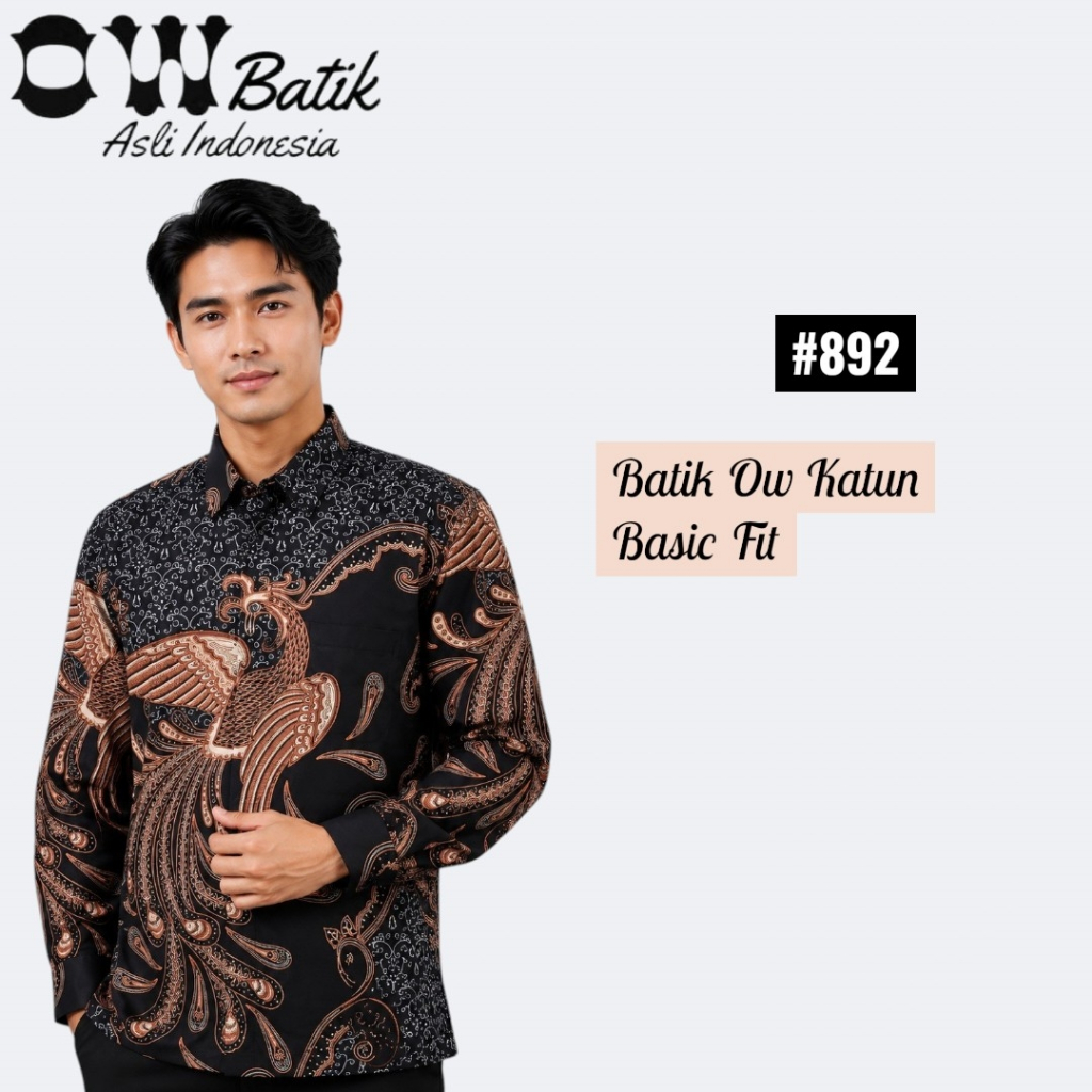PREMIUM KEMEJA KATUN BATIK LENGAN PANJANG FORMAL PRIA -  OW KATUN BATIK 892
