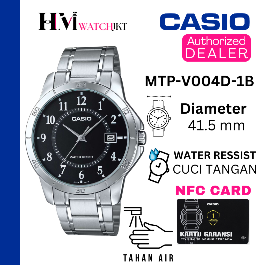 CASIO MTP-V004D-1BUDF Jam Tangan Pria Original Analog Antiair MTP-V004D-1B MTP-V004