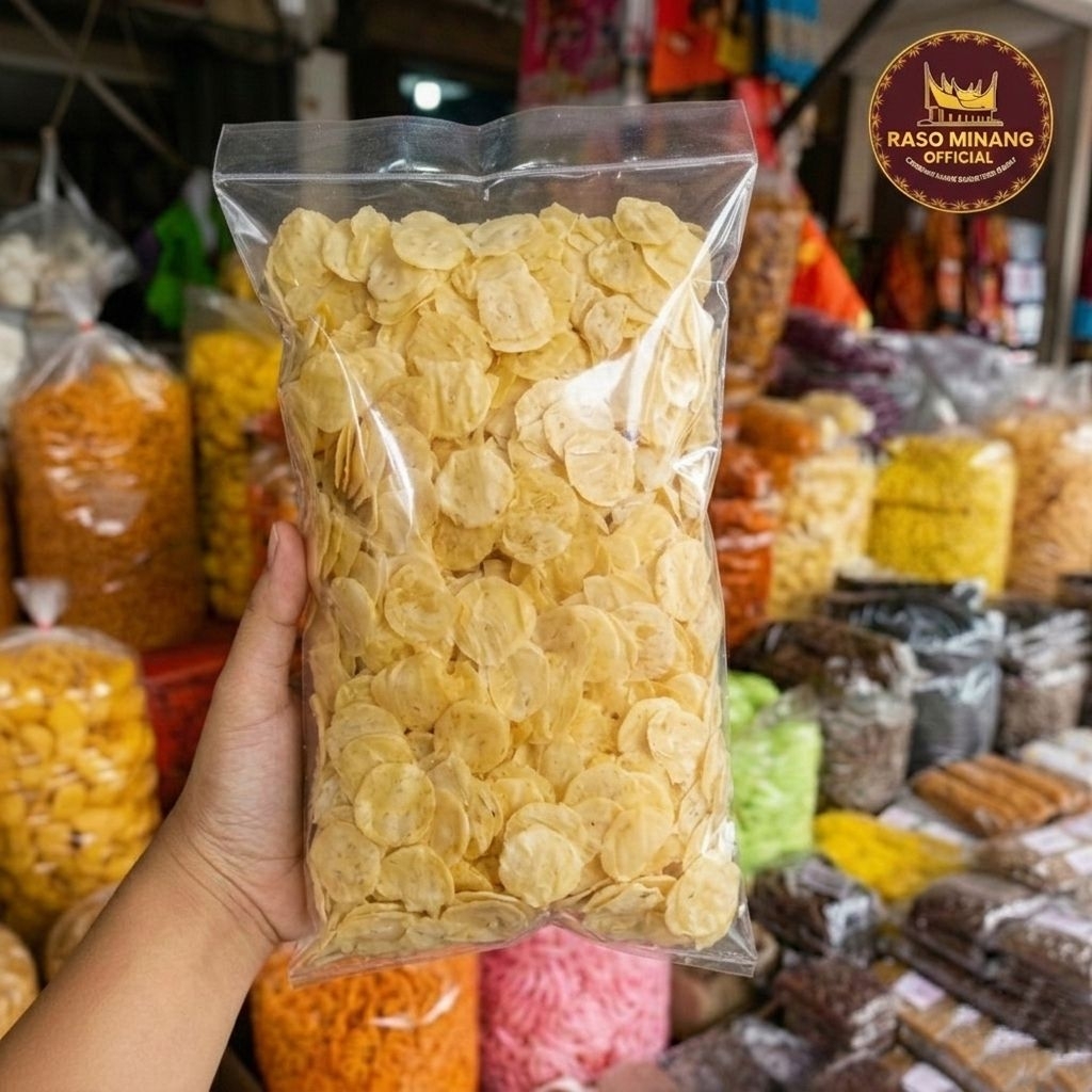 Kerupuk Ubi Koin Piti-Piti Mentah Asli Padang isi [1 kg] - Camilan Asli Khas Minang
