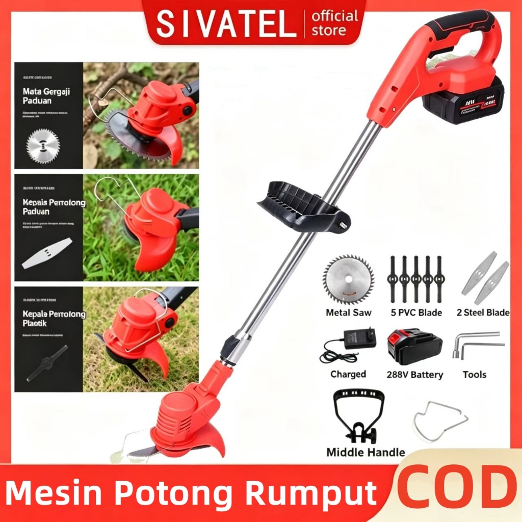 Mesin Potong Rumput Baterai Mesin Pemotong Rumput Listrik Pemangkas Rumput