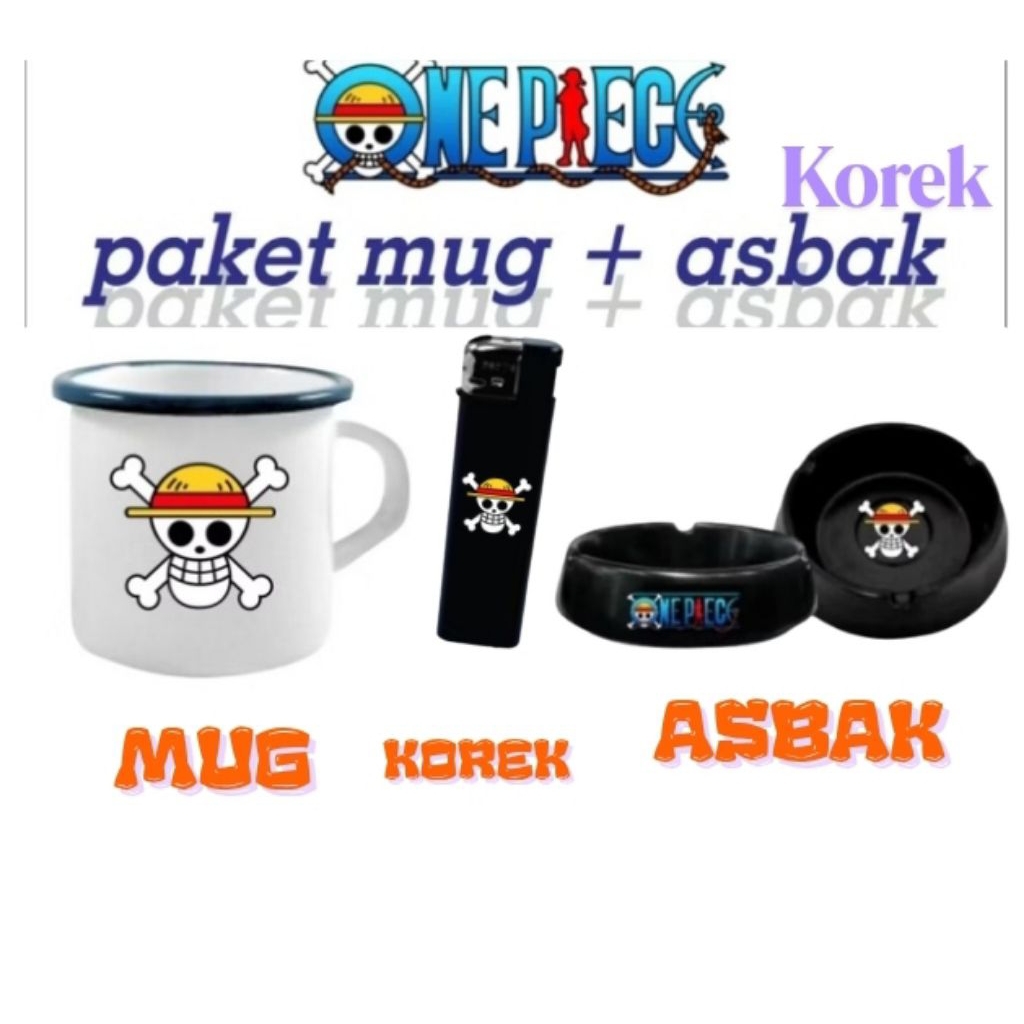 Asbak One Piece + Mug + Korek Api Paket Murmer Custom