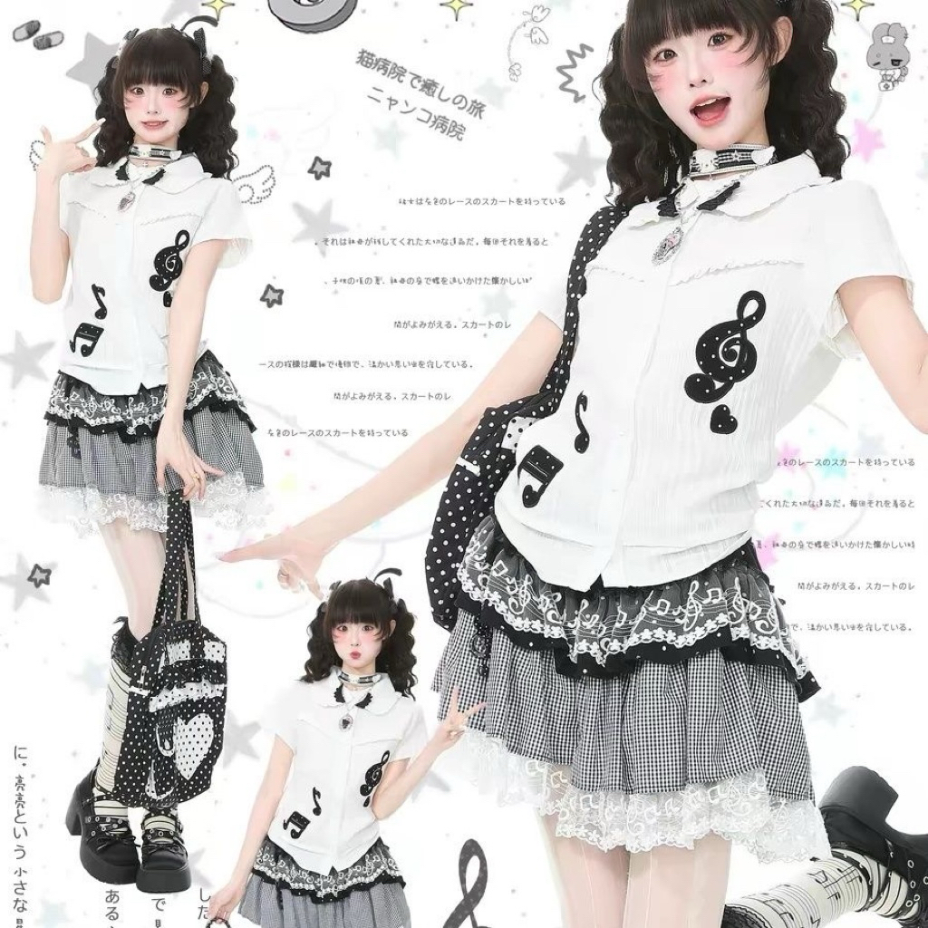 Blus Lolita Inner Lengan Pendek