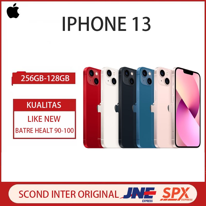 HP APPLE IPHONE 13 128GB/256GB SECOND EX INTER WIFI ONLY IPHONE 13 BEKAS GARANSI 1 BULAN