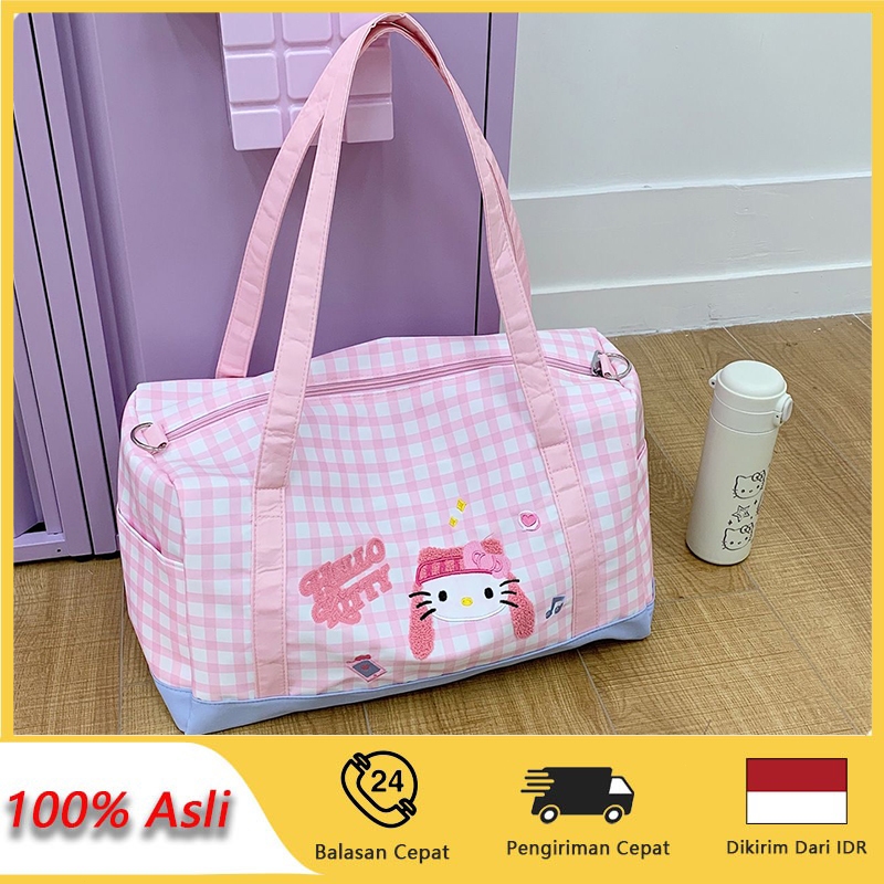 Tas Travel Hello Kitty Lucu Tas Besar Travel Bag Tas Perjalanan Kartun Tas Selempang Tas Tenteng