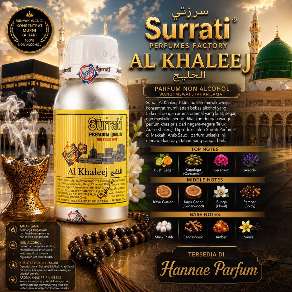 Al khaleej Bibit Parfum Al khaleej Surrati 100ml Original BerSegel