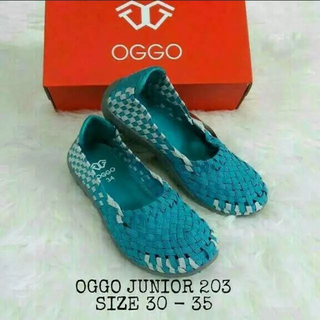 Sepatu Rajut Anak OGGO Junior 203 Kids Uk 32 Lake Blue / Gray ORIGINAL
