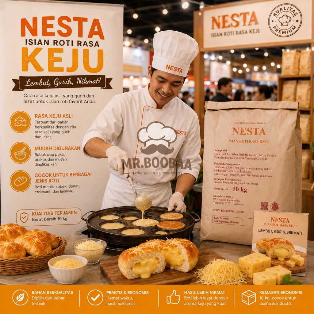 Nesta Irot Isian Roti Bubuk Cokelat Keju Lembut Lumer Tahan Panggang Karung Sak Jumbo 10kg