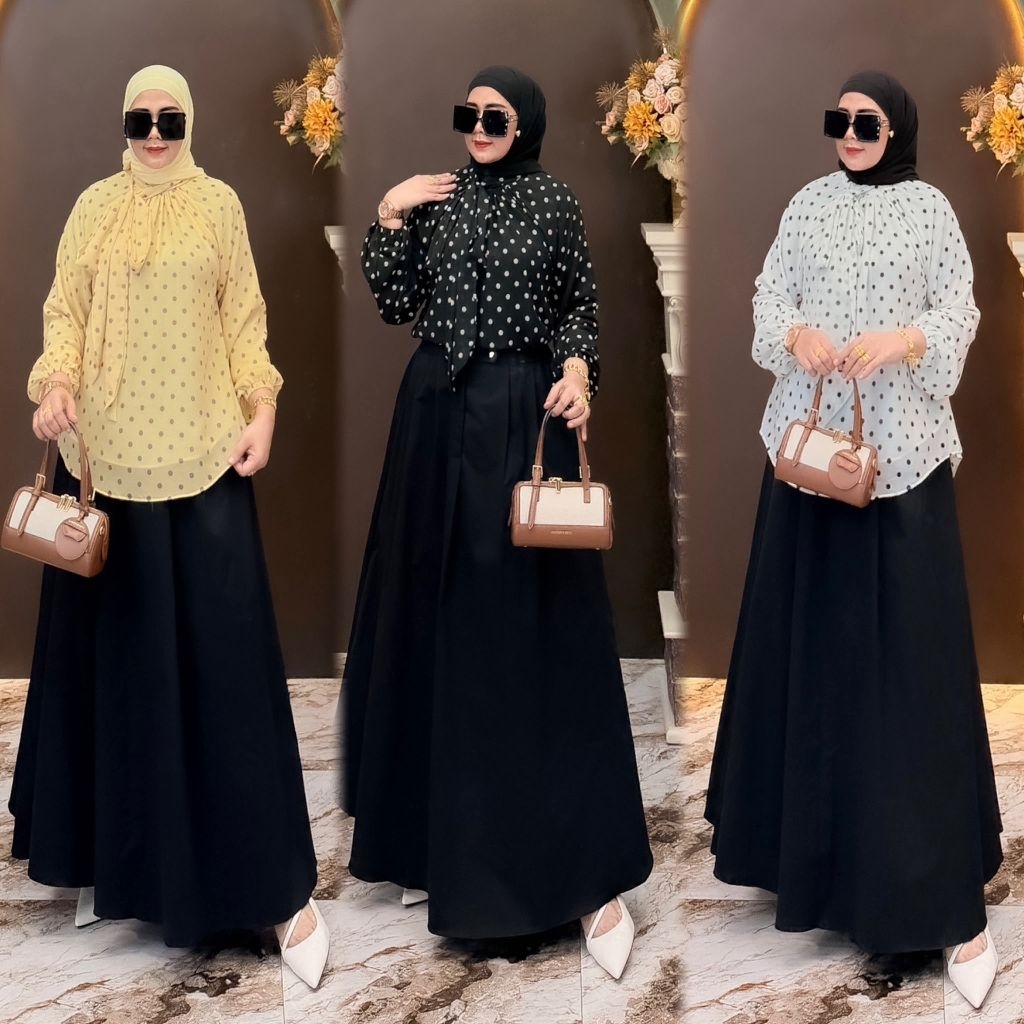 READY *Anggun Set KHIBAN 3 IN 1*SET ROK ORI new Setcel modis, trendi, cantik