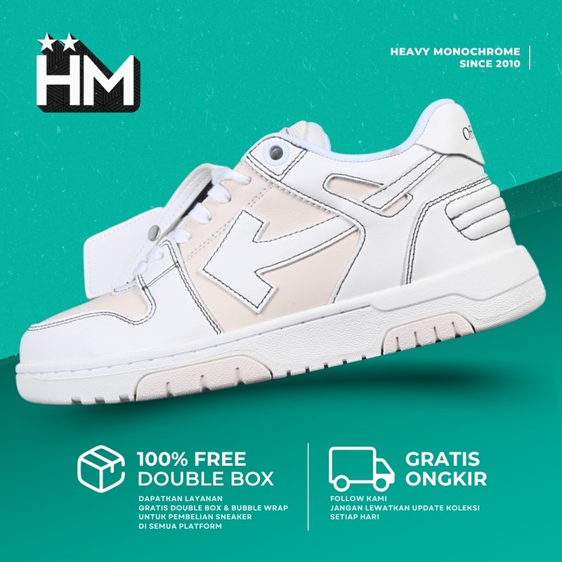 Off White Out Of Office Low Cream White Sneaker (Size 35-47)