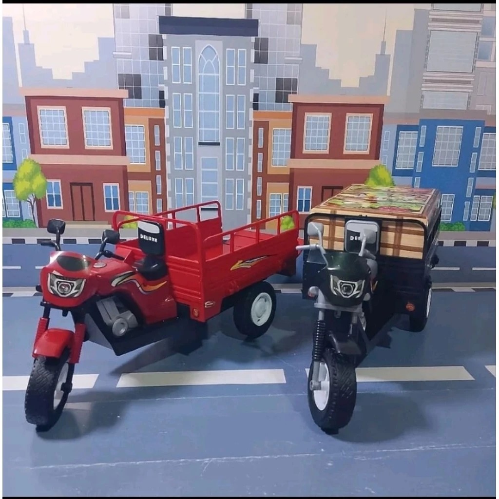 Mainan Motor Roda Tiga Bak Angkut Anak | Motor Tossa Mini Mainan Pickup Cargo