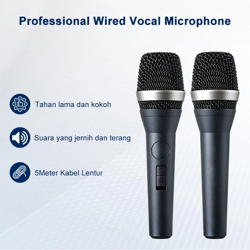 AKG Mikrofon  Kabel D5S - Mic Kabel Suara Jernih Original - Mic Karaoke Professional Dynamic Microph