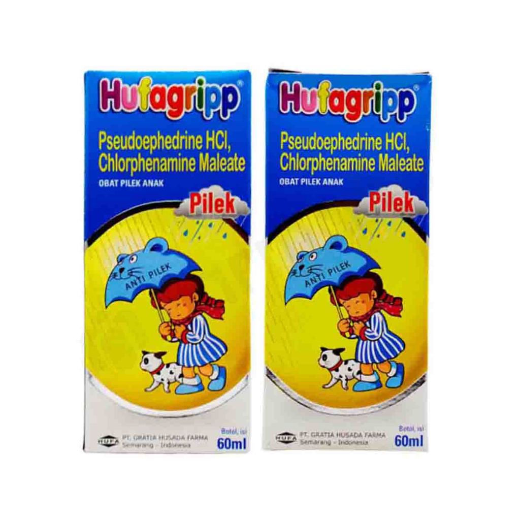 Hufagripp Obat Pilek Anak 60ml Pseudoephedrine HCl Chlorphenamine Maleate Botol Isi 60ml