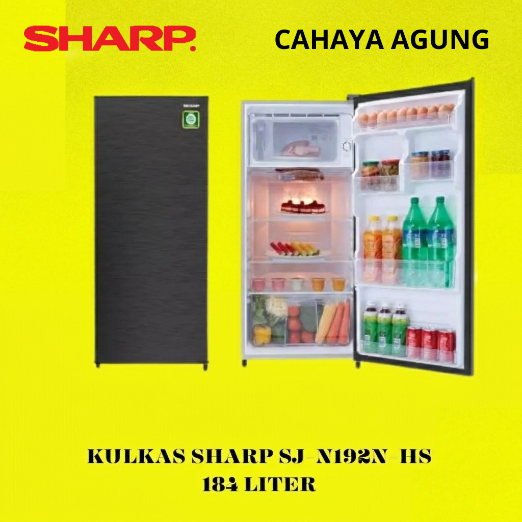 KULKAS SHARP 1 PINTU SJ-N192N-HS / SJN 192 NHS / SJ-N 192 N-HS 192 LITER GARANSI RESMI