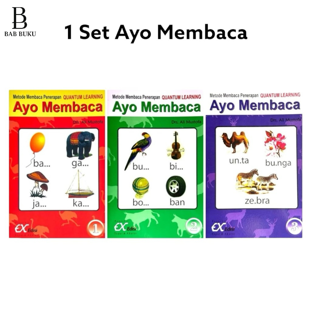 1 Set Ayo Membaca - Ayo Membaca Jilid 1-3