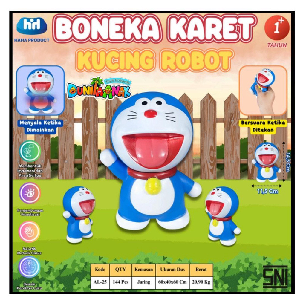 MAINAN ANAK BONEKA KARET KUCING ROBOT DORA3MON