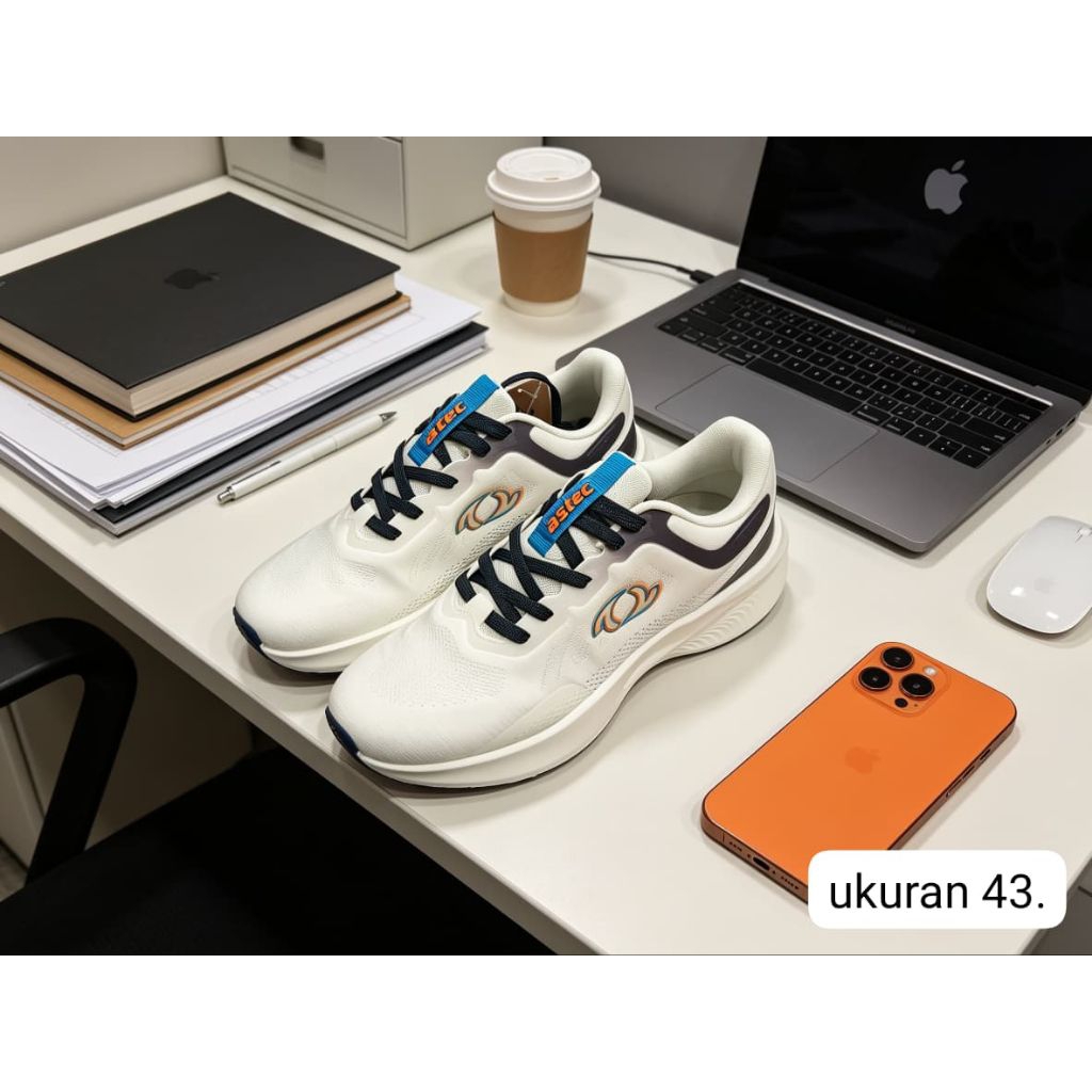 sepatu sport runing joging astec putih ukuran 43