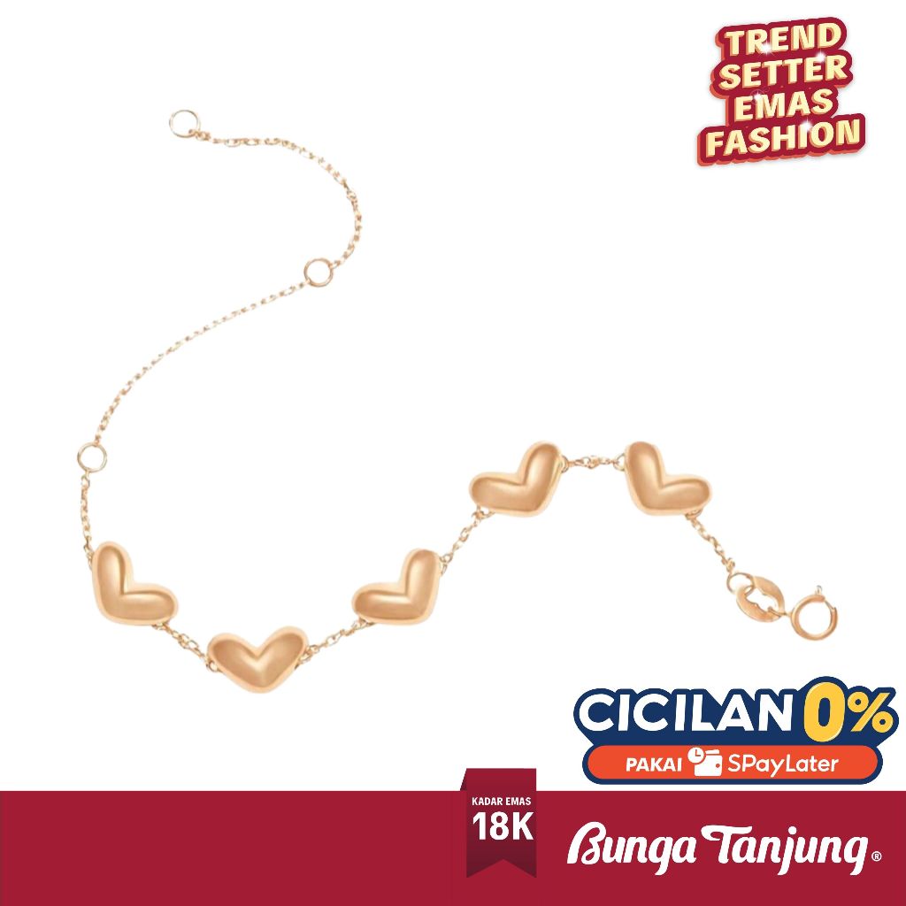 GELANG GOLDEN LOVE SERIES - SDW GOLD - EMAS 18K BUNGA TANJUNG GOLD