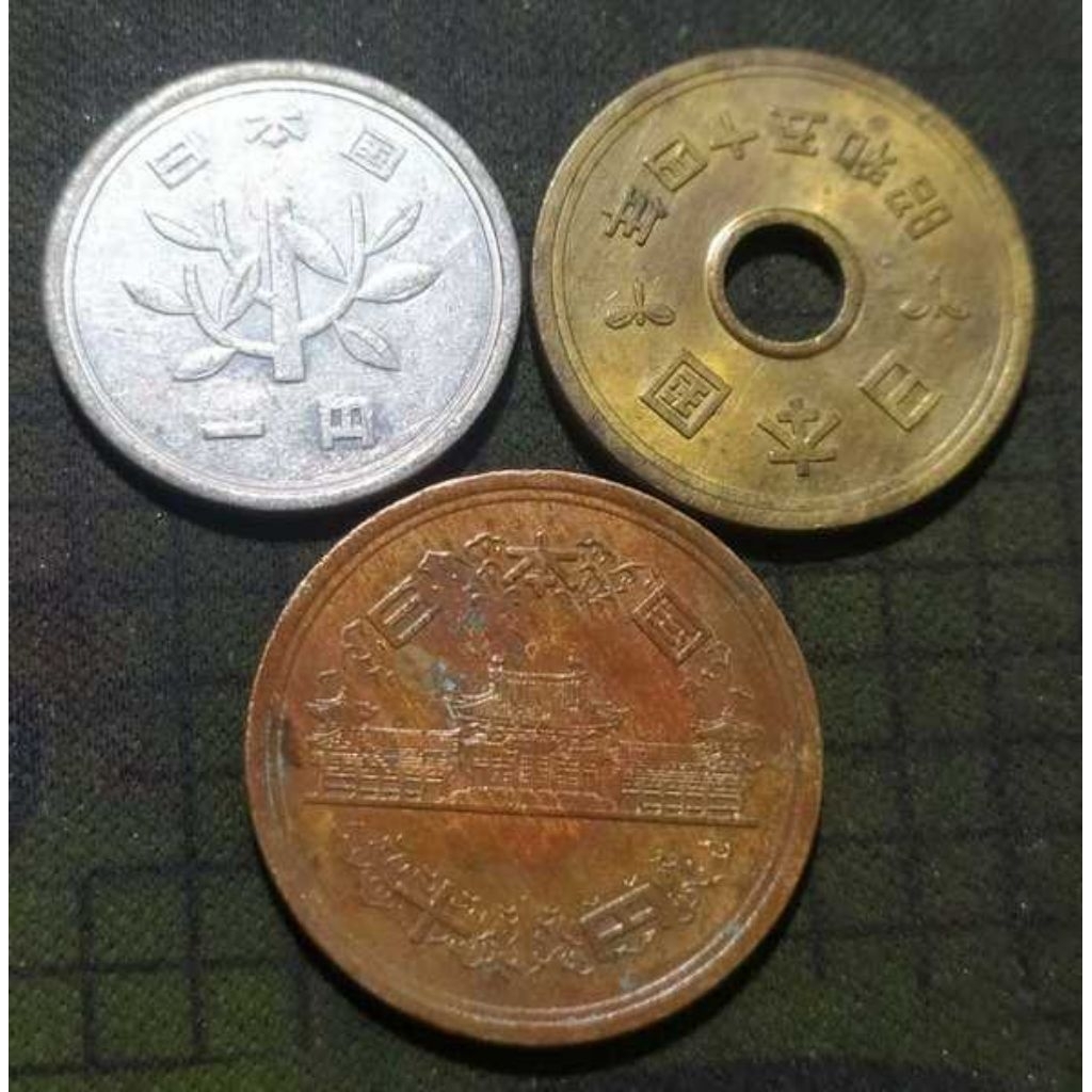 set koin jepang 1 yen 5 yen 10 yen