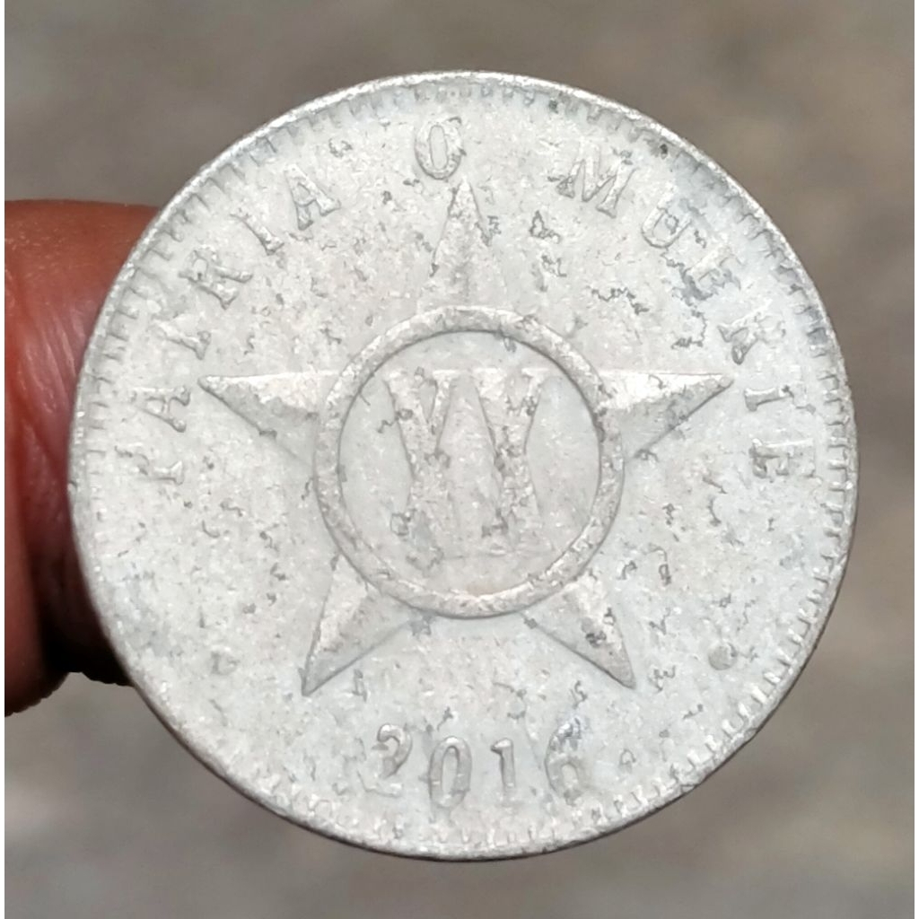 Koin Cuba 20 Centavos tahun 2016 angka romawi