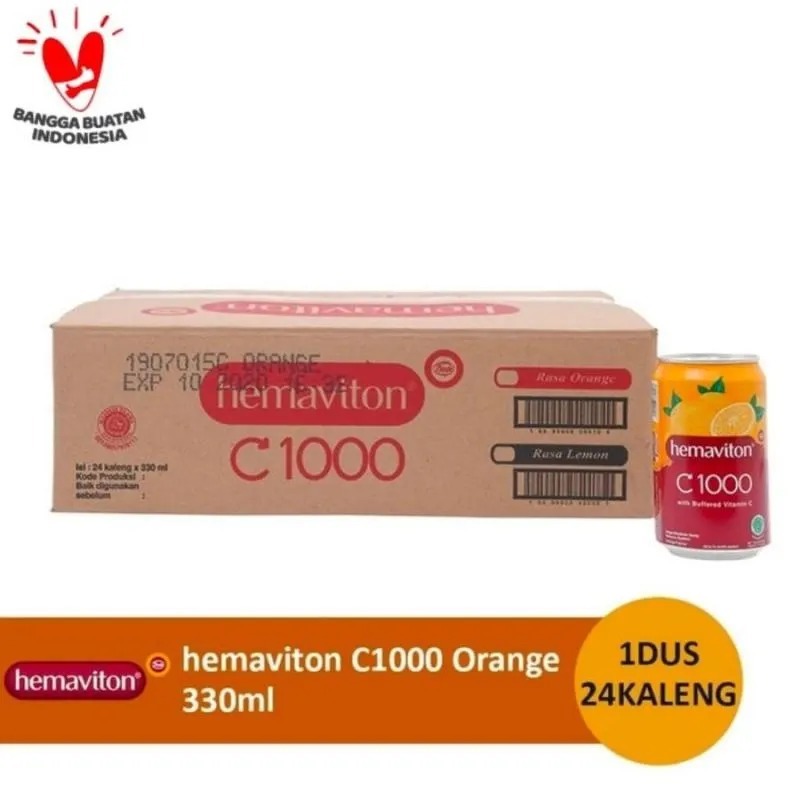HEMAVITON C 1000 KALENG JERUK / ORANGE 330ML DUS ISI 24 KALENG