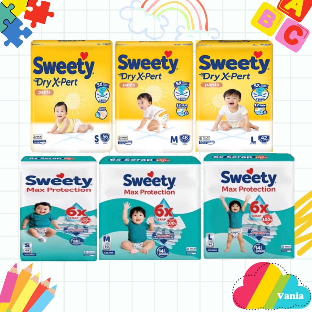 SWEETY GOLD SILVER max protection BRONZE PANTS CELANA DRY X-PERT CLOUD SOFT kemasan jumbo S66 S64 M6