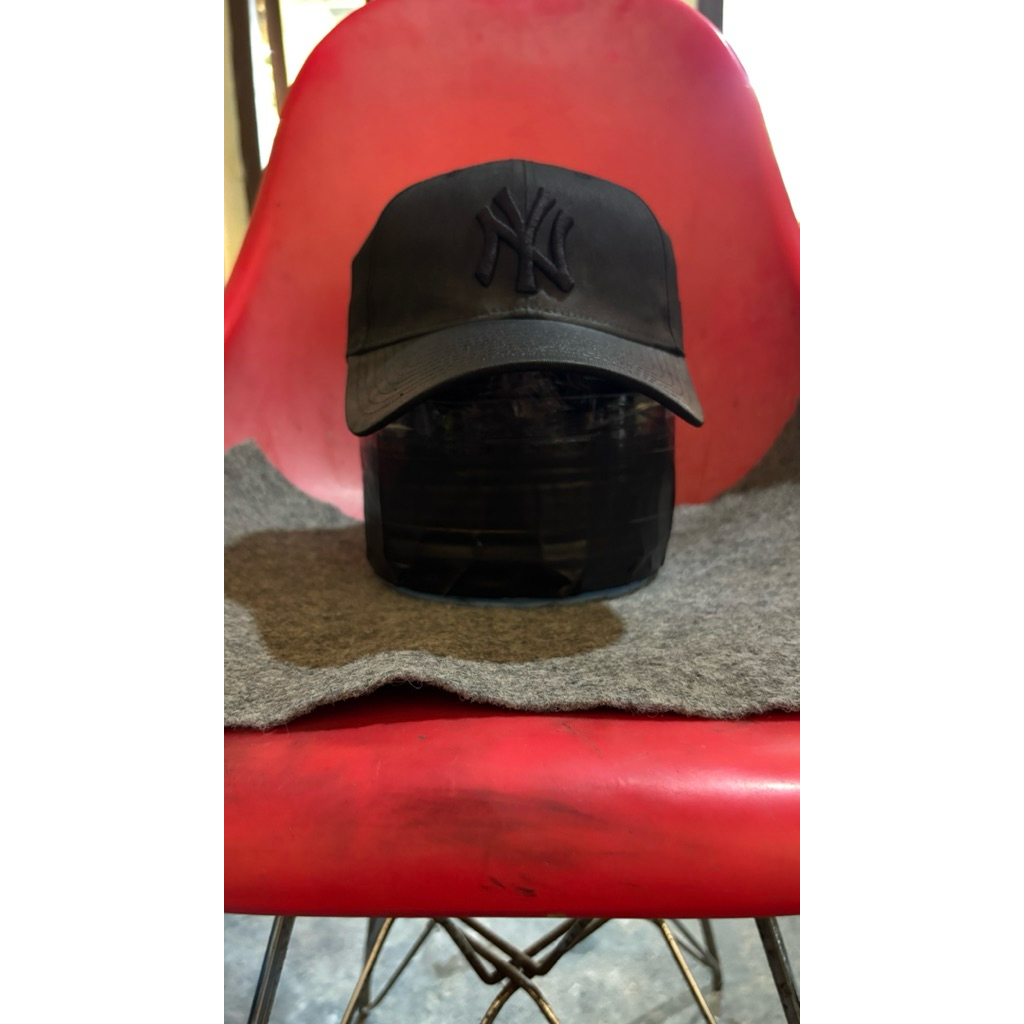 topi second , NY new era stelan bob hitam pekat