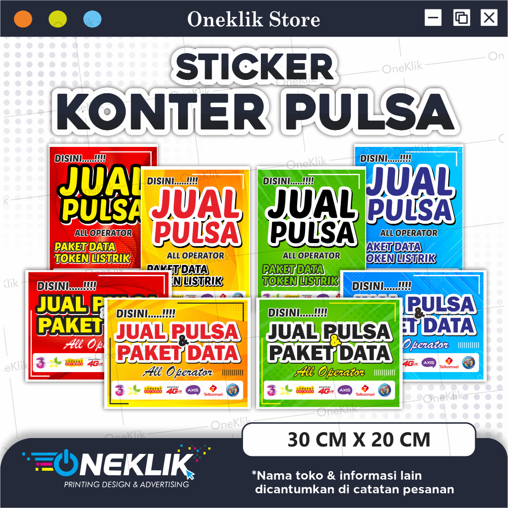 Sticker Konter Pulsa / Stiker Jual Pulsa / Stiker Konter Murah - Oneklik. 1