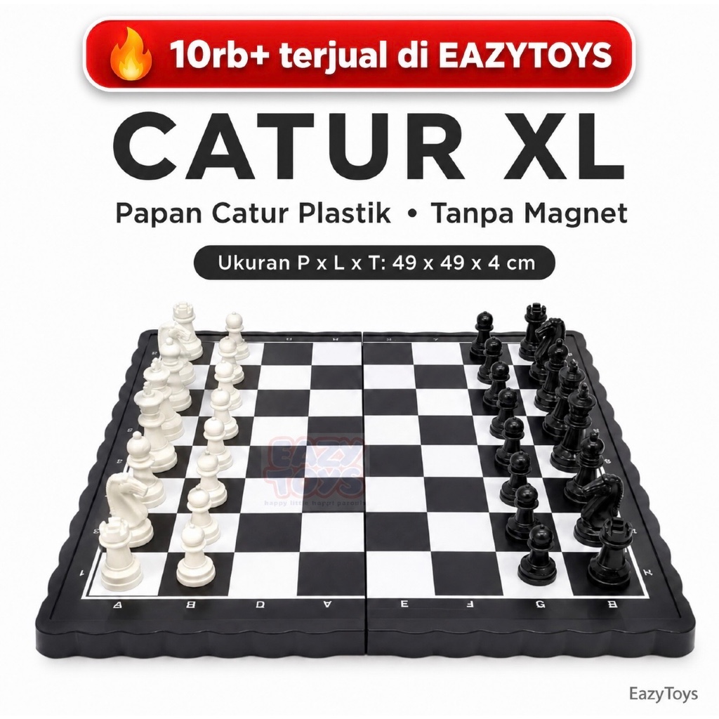 Papan Catur Lipat Plastik Folding Chess Board dan Papan Catur Magnet Lipat