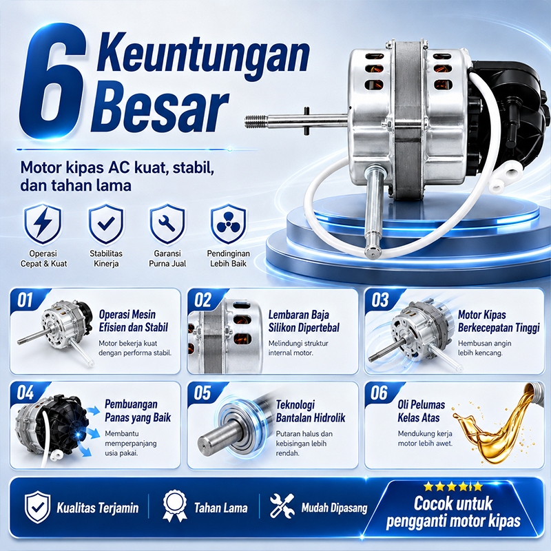 YEEXI Motor Kipas Angin AC Tahan Lama - Sparepart Kipas Angin Dinding/Meja 220V