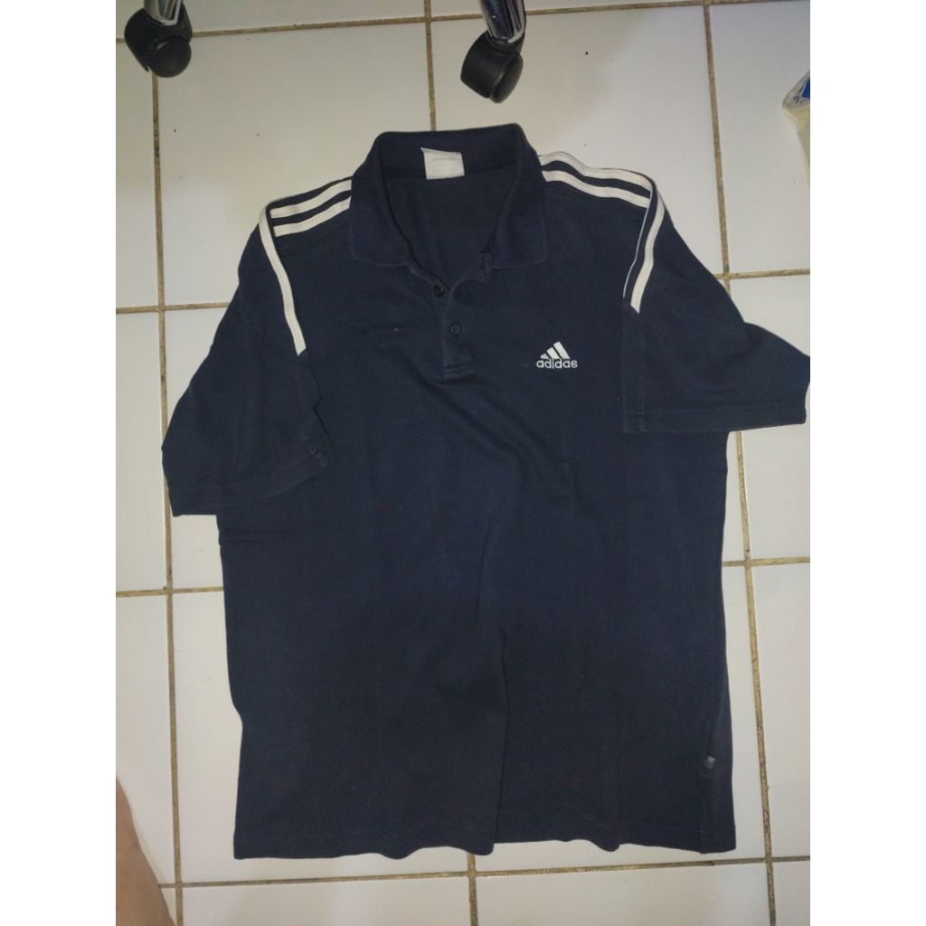 polo shirt black adidas preloved