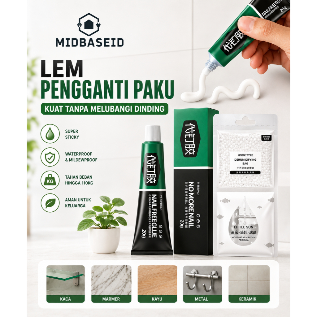 Lem Perekat Serbaguna Pengganti Paku dan Sekrup Cairan Penempel — 8