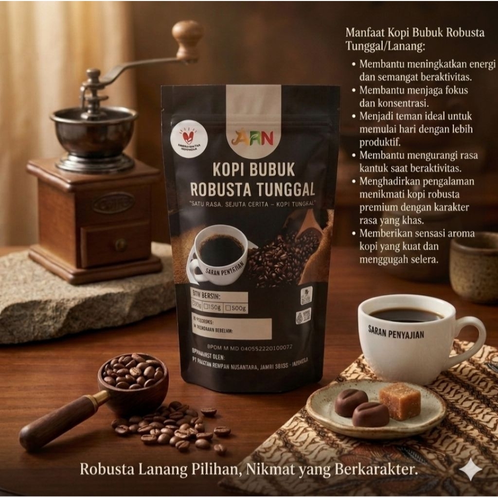 KOPI BUBUK ROBUSTA TUNGGAL/LANANG