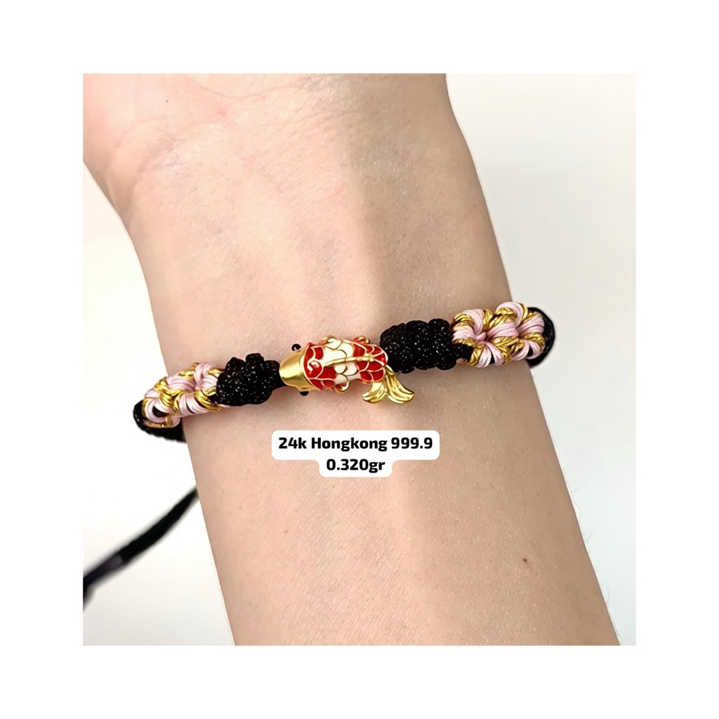 Gelang Emas Asli Ikan Cat Belok 24K Hongkong 999.9