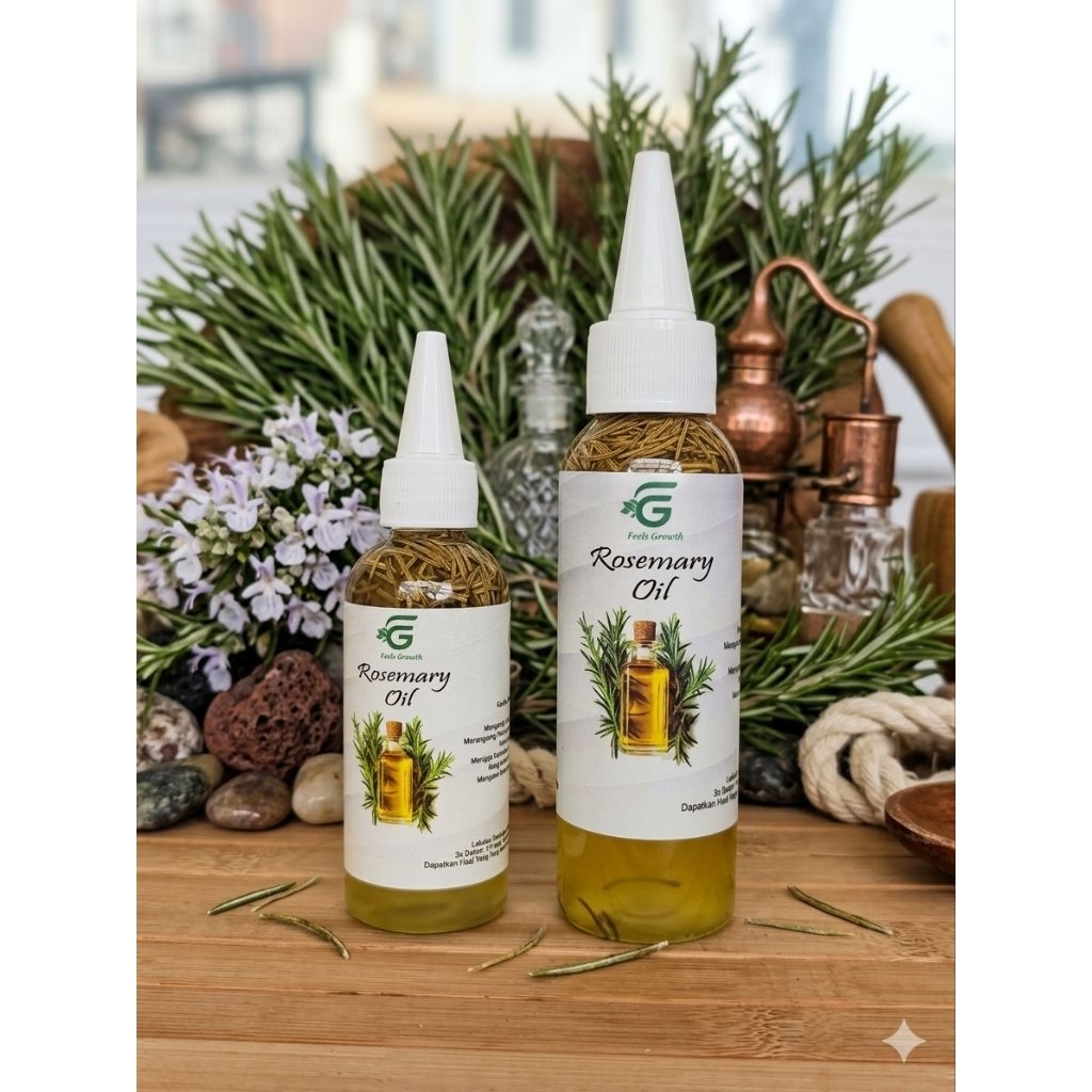 Rosemary Hair Oil Infused 5 in 1 Herb Oil 100% Organic - Hair Growth Oil - Haircare - Hair Treatment