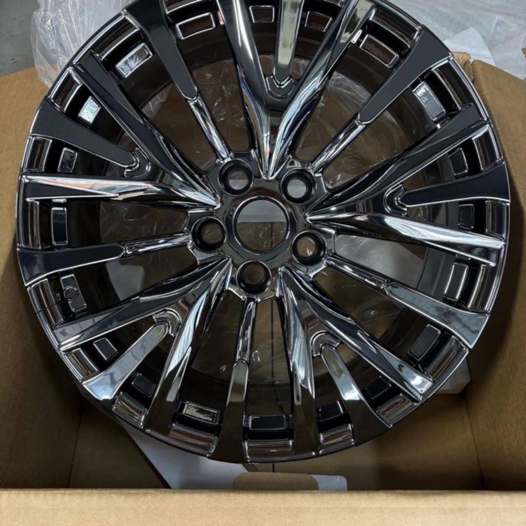 Velg Alphard Ring 19 OEM Style Chrome Black Luxury | PCD 5x114.3 | Velg Alphard Vellfire Harrier Inn