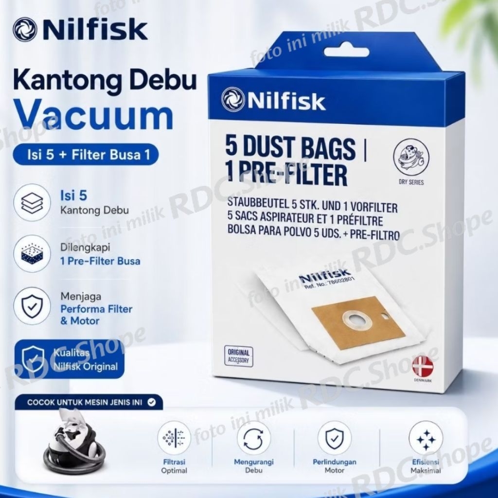 KANTONG DEBU NILFISK ONE . KANTONG DEBU NILFISK . DUST BAG NILFISK ONE . DUAT BAG NILFISK . FILTER N