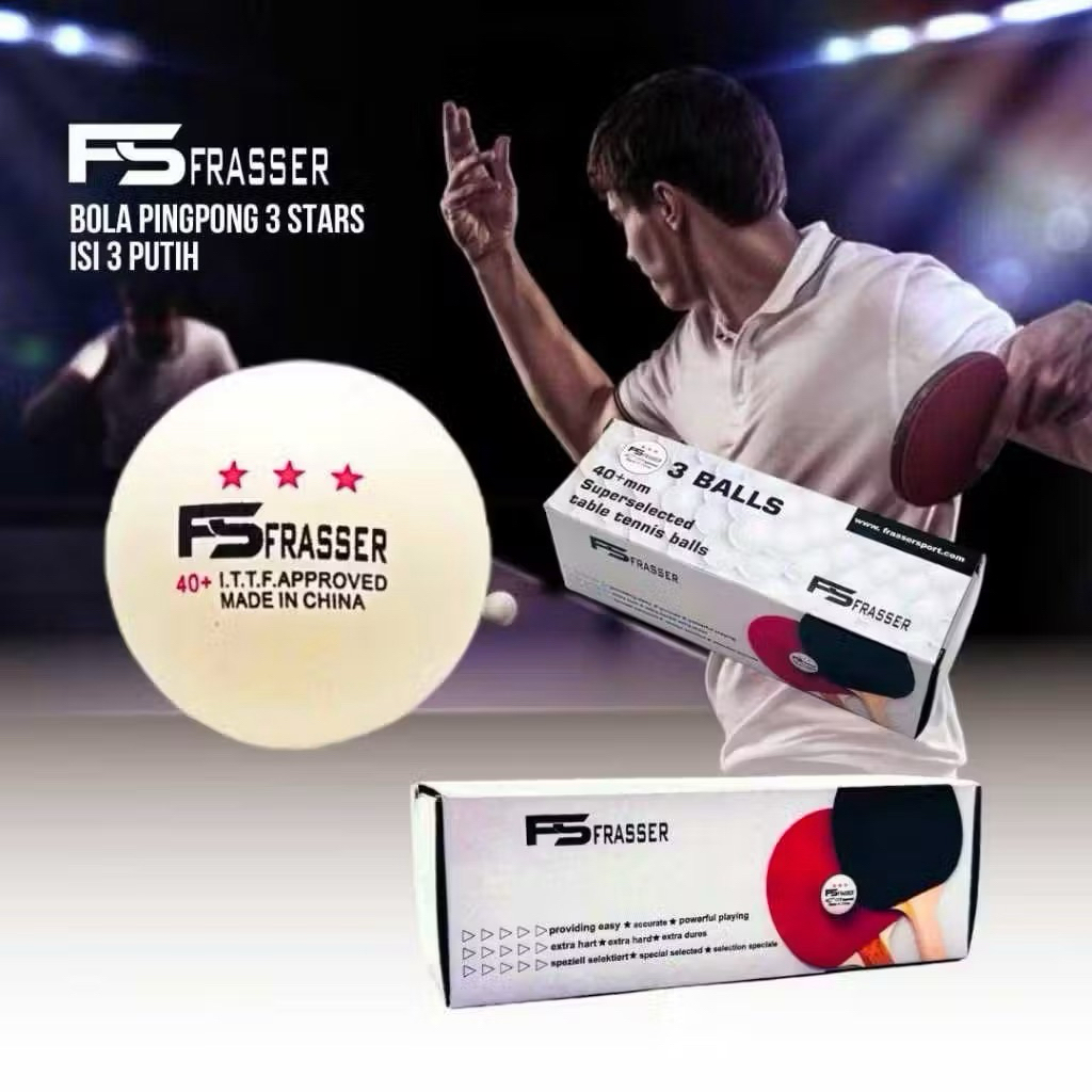 Frasser - Bola Pingpong Bola Tenis Meja ABS (Isi 3)