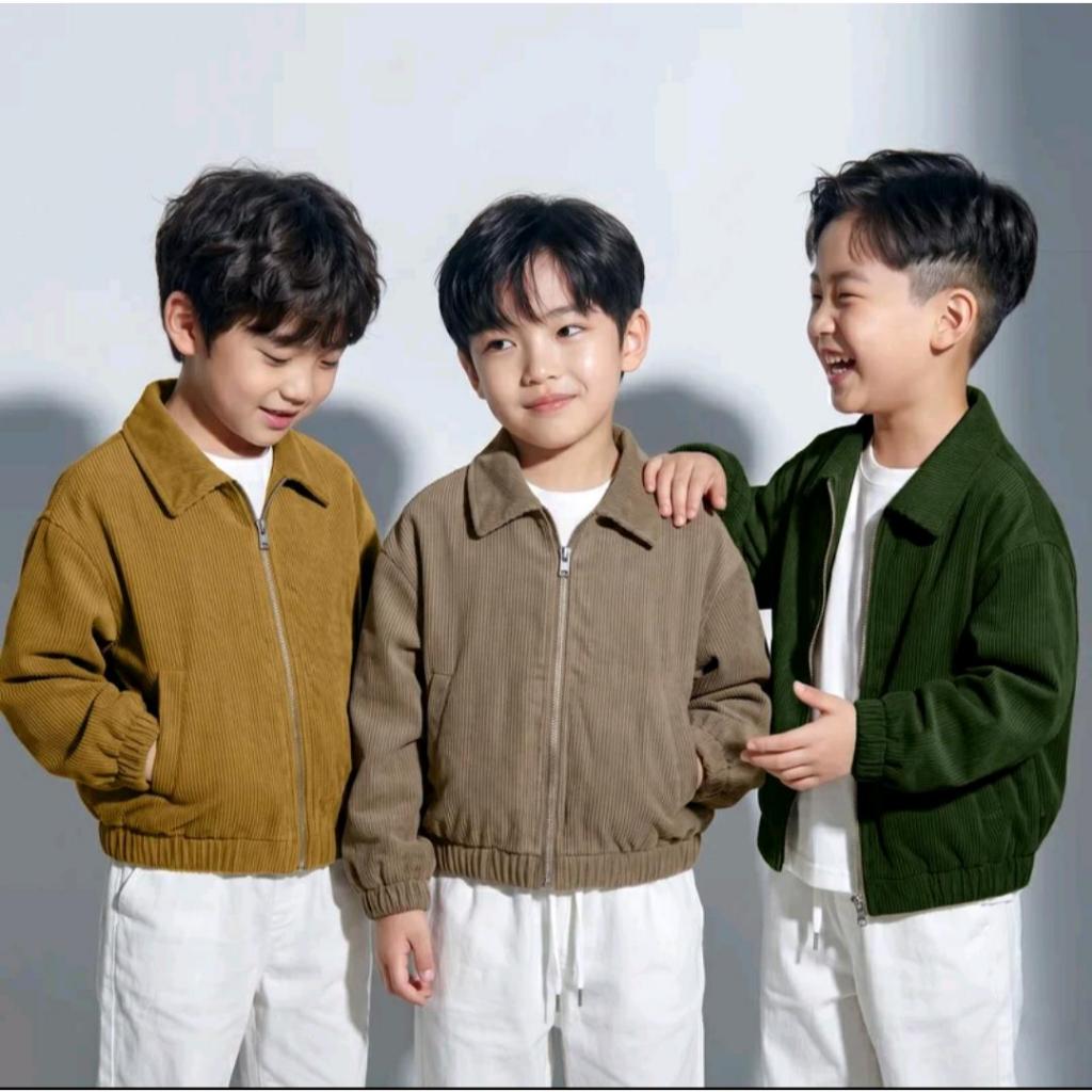 JAKET ANAK CORDUROY WORKWEAR CHORE JACKET SNAP BUTTON ANAK CEWEK COWOK CASUAL KECE BOXY UNISEX