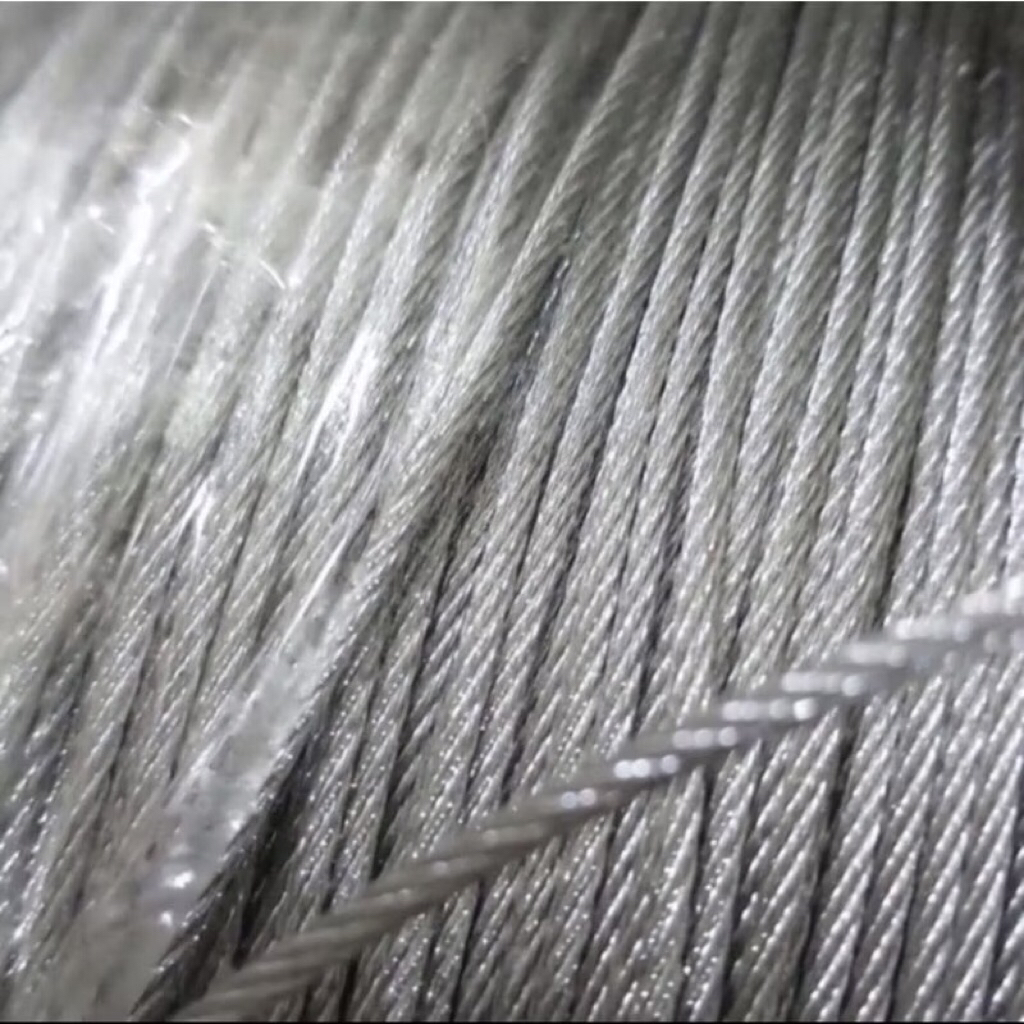 4mili Kabel seling baja galvanis anti karat ( HARGA 1 meter ya ) sling wire rope 4 mm mili tali kawa
