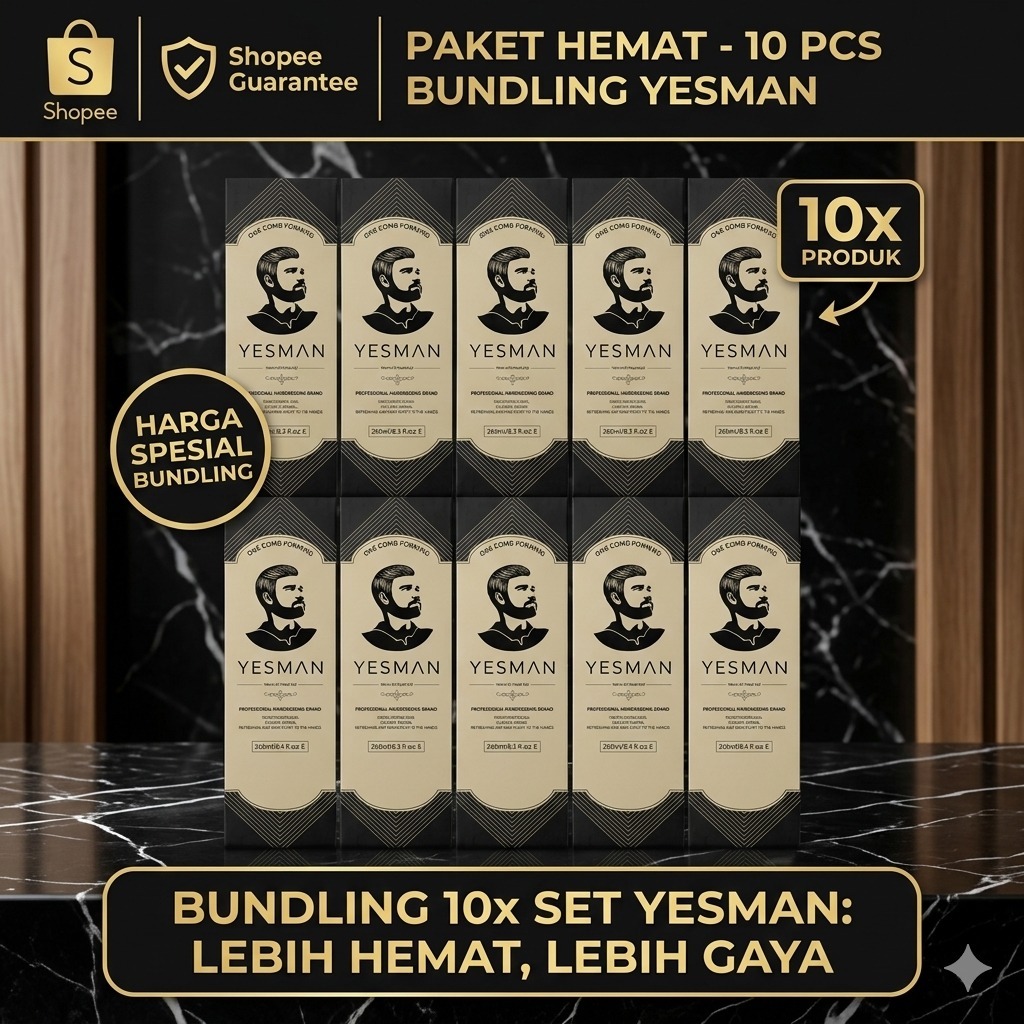 [10 PCS] YESMAN Hair Styling Gel Pria 260ml Strong Hold Paket Grosir Gel Rambut Premium