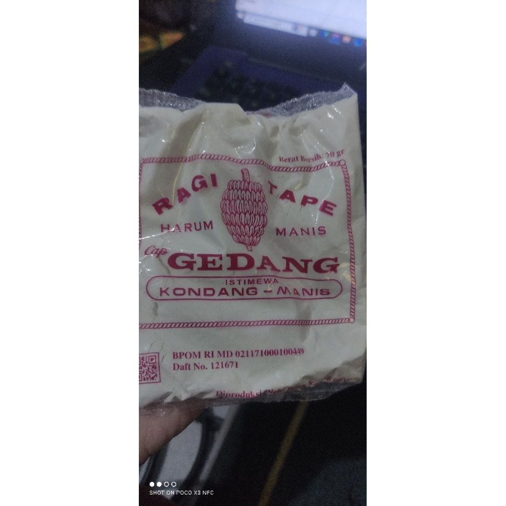 Ragi tape singkong cap gedang isi 10 sachet ragi tape harum manis cap gedang istimewa kondang manis