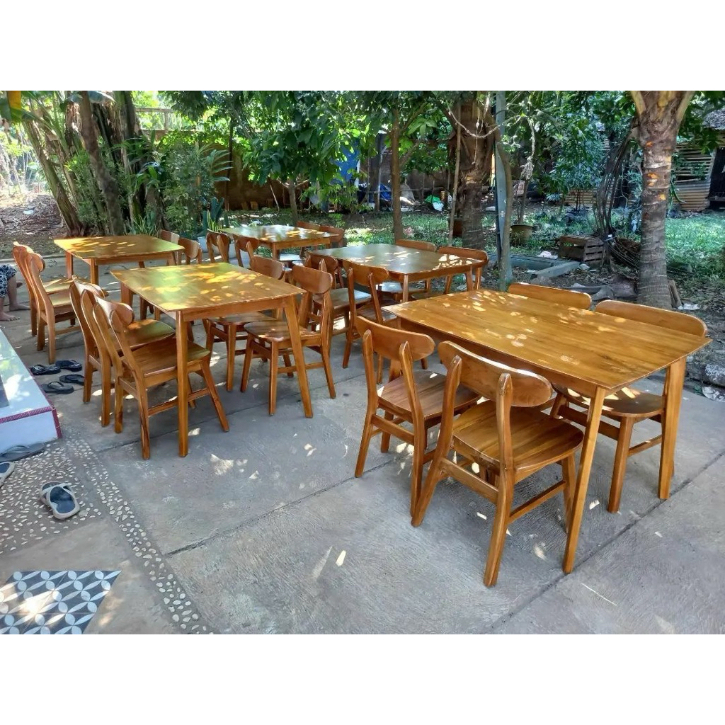 Meja makan cafe ropan jati kursi meja makan ropan cafe resto