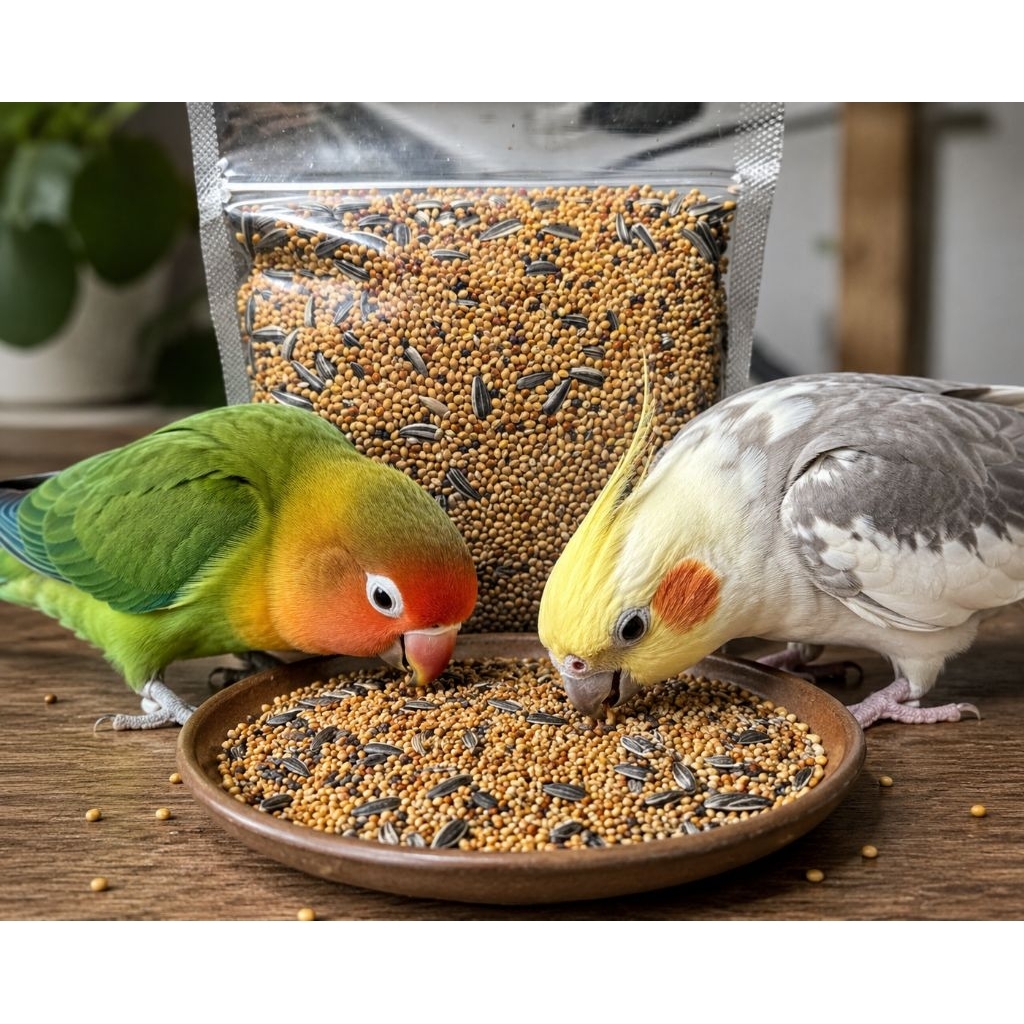 lovebird n falk pakan burung Bijian pilihan 1kg