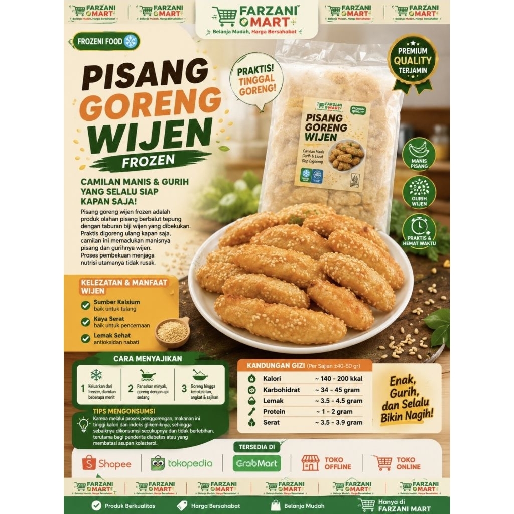 pisang  goreng wijen frozen
