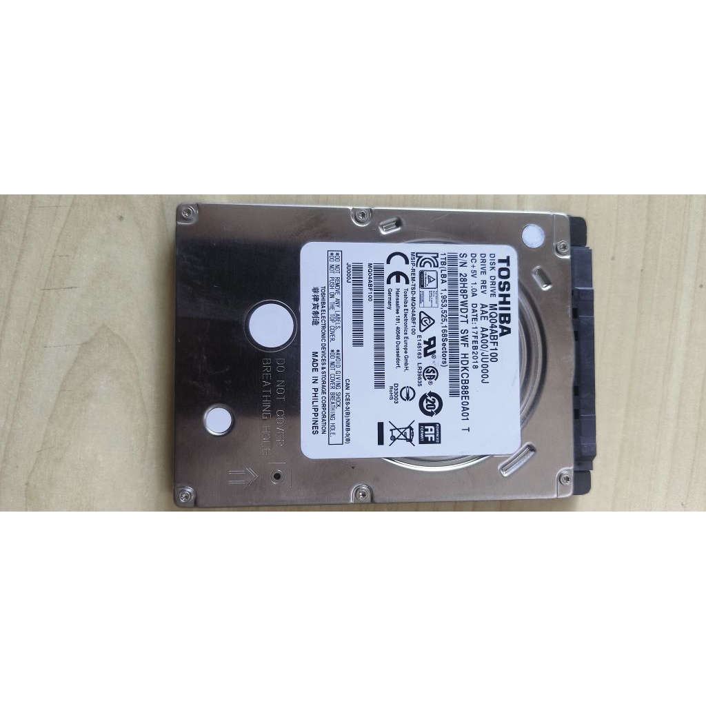 HDD laptop sata 1TB Toshiba Second sentil 100%